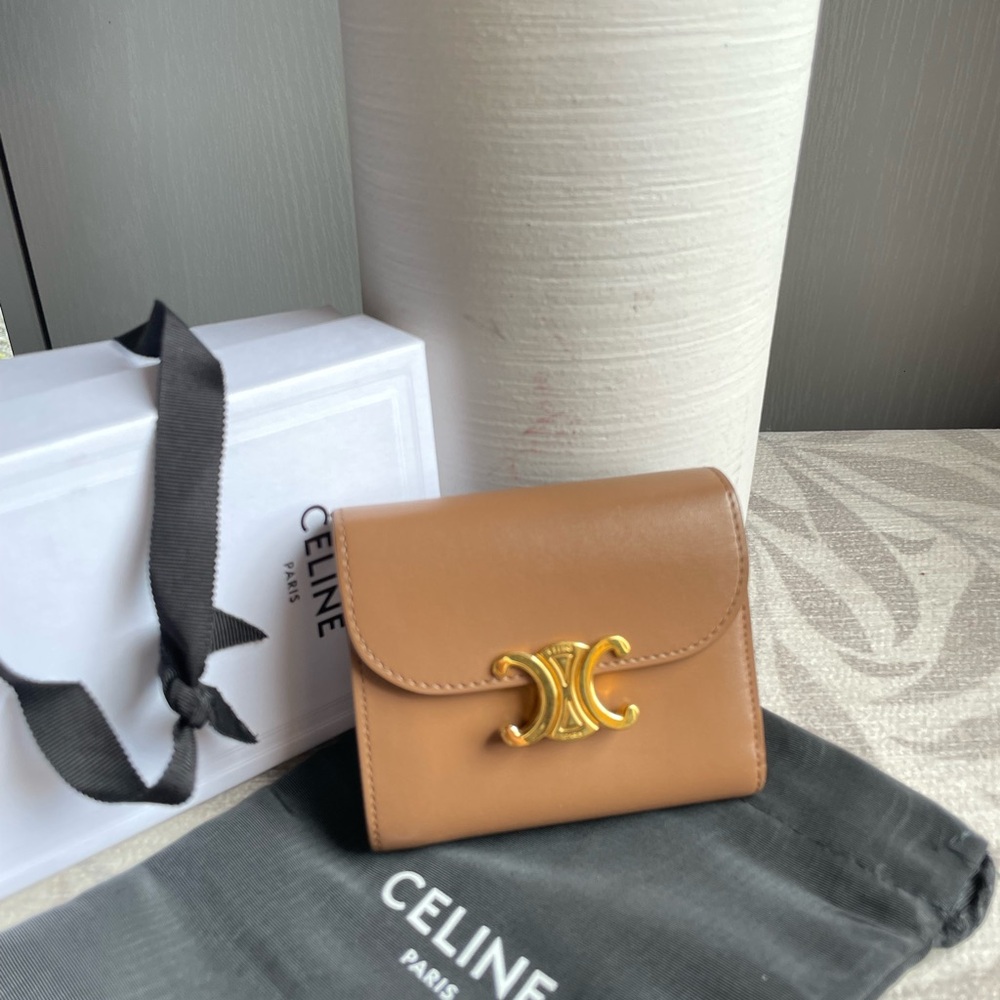 Celine Triomphe Leather Wallet